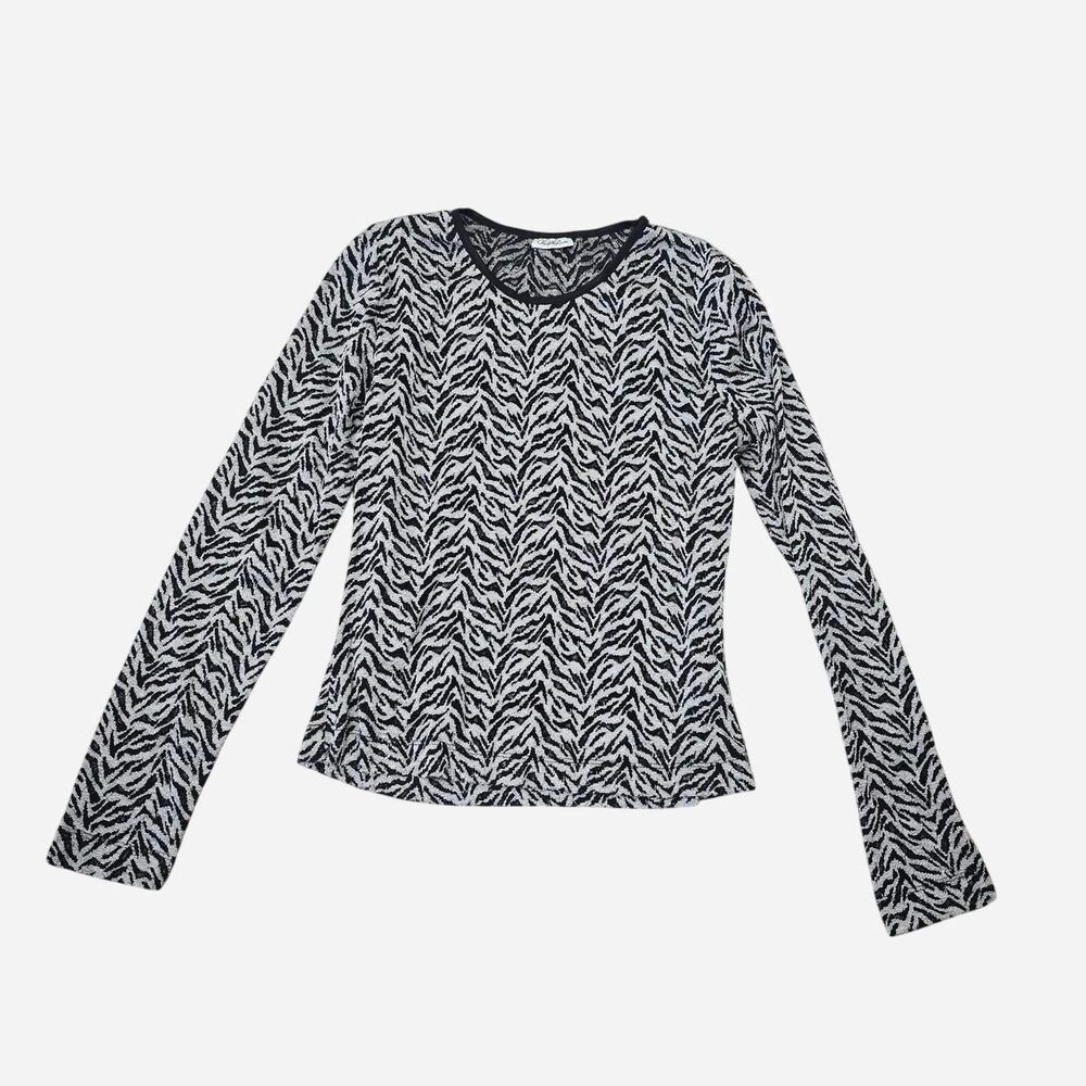 Charlotte Russe Women's Size Small Y2K zebra print long sleeve top